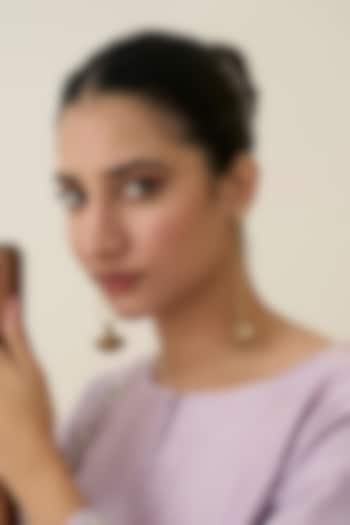 Antique Gold Plated Faux Pearl Dangler Earrings by AMAMA at Pernia's Pop Up Shop