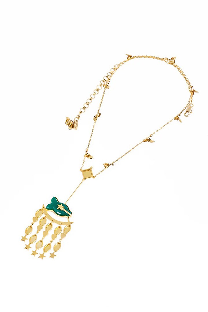 Gold Plated Faux Pearl & Semi-Precious Stone Necklace by AMAMA at Pernia's Pop Up Shop