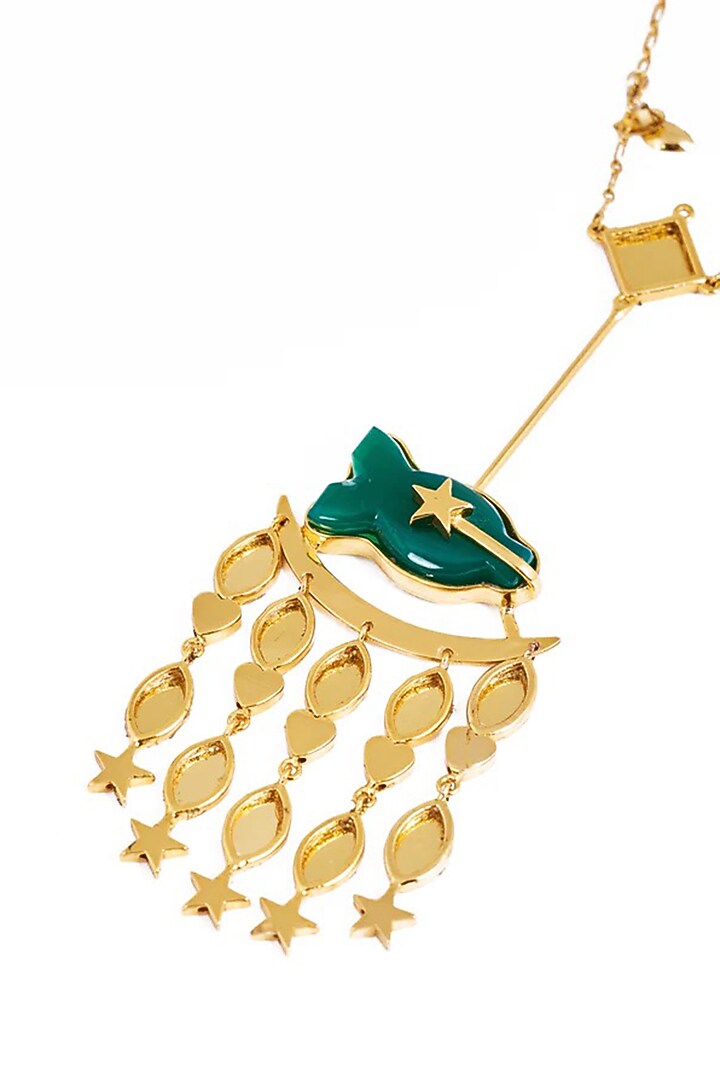 Gold Plated Faux Pearl & Semi-Precious Stone Necklace by AMAMA at Pernia's Pop Up Shop