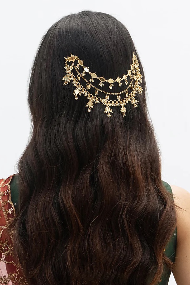 Gold Plated Faux Pearl Hair Accessory by AMAMA at Pernia's Pop Up Shop