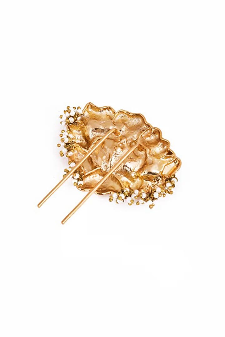 Gold Plated Faux Pearl Hair Accessory by AMAMA at Pernia's Pop Up Shop