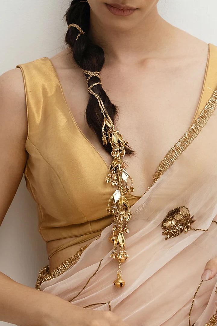 Gold Plated Faux Pearl Parandi by AMAMA at Pernia's Pop Up Shop