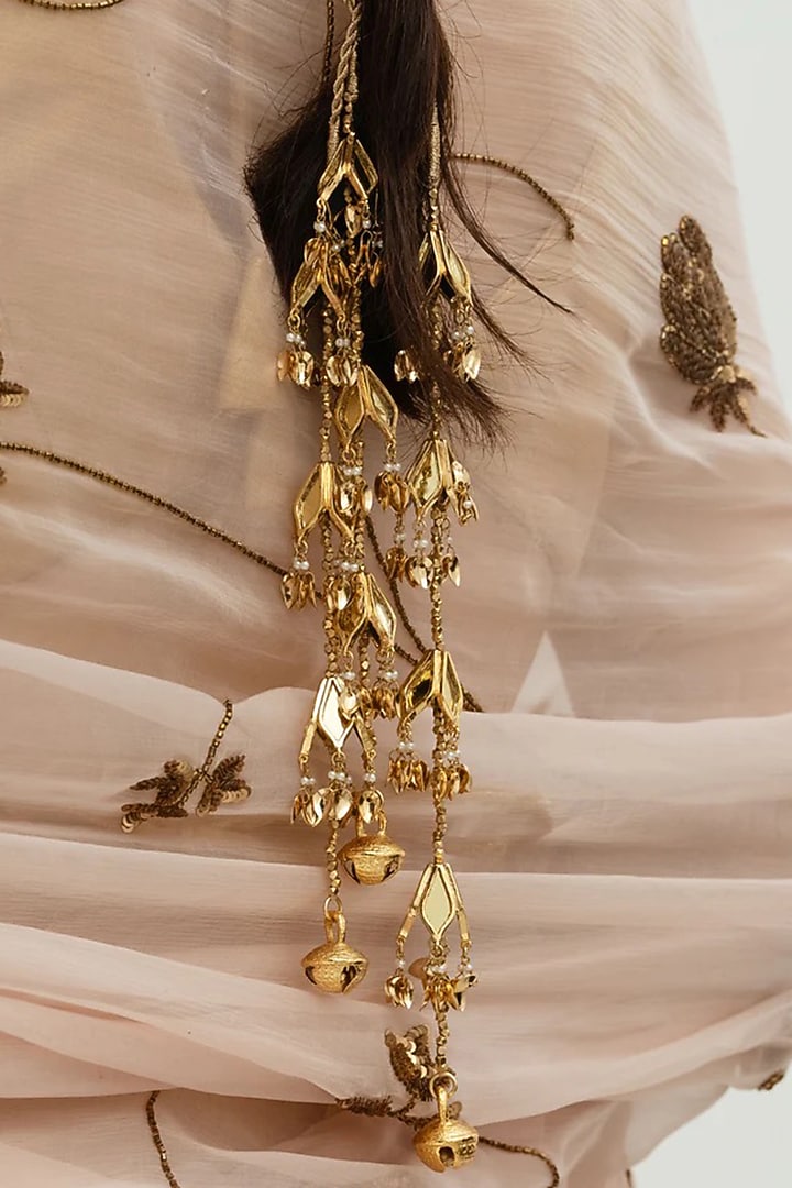 Gold Plated Faux Pearl Parandi by AMAMA at Pernia's Pop Up Shop