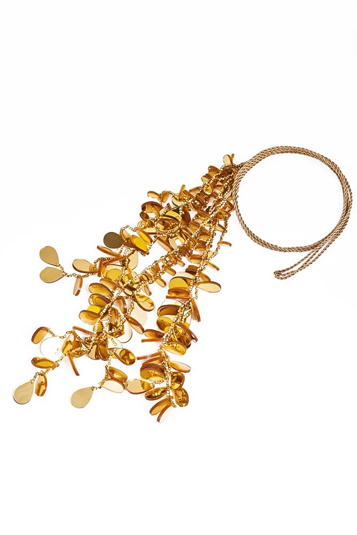 Gold Finish Zari Thread & Acrylic Parandi by AMAMA at Pernia's Pop Up Shop