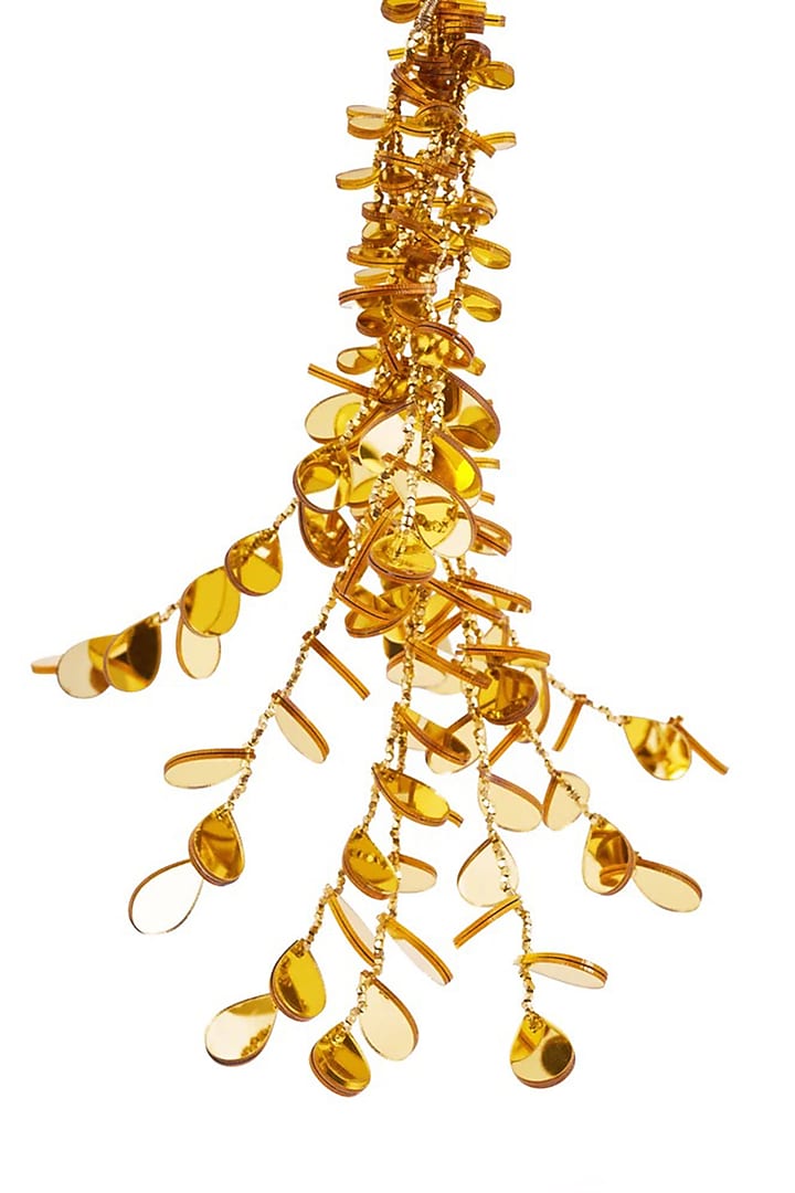 Gold Finish Zari Thread & Acrylic Parandi by AMAMA at Pernia's Pop Up Shop