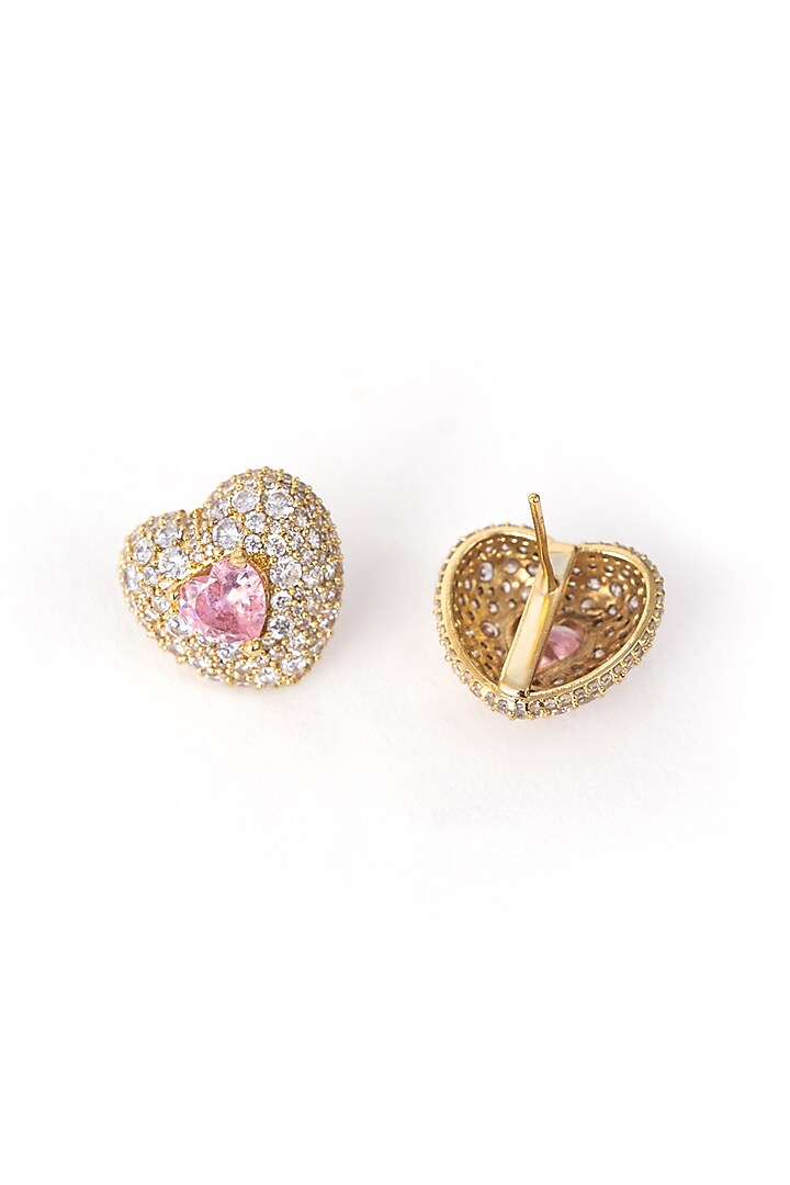 Gold Finish Cubic Zirconia Cloudburst Stud Earrings by AMAMA at Pernia's Pop Up Shop