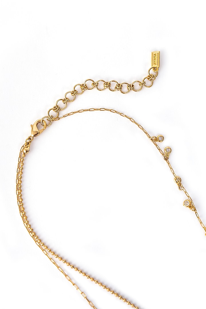 Gold Finish Cubic Zirconia Ducklet Necklace by AMAMA at Pernia's Pop Up Shop