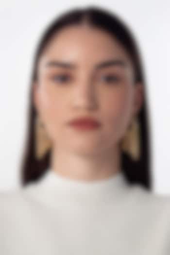 Gold Finish Cubic Zirconia Fringe Dangler Earrings by AMAMA at Pernia's Pop Up Shop