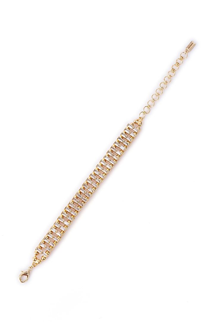Gold Finish Cubic Zirconia Firework Trail Bracelet by AMAMA at Pernia's Pop Up Shop