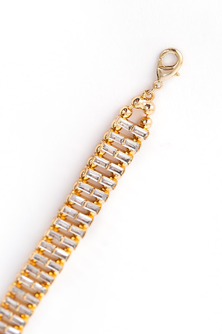 Gold Finish Cubic Zirconia Firework Trail Bracelet by AMAMA at Pernia's Pop Up Shop