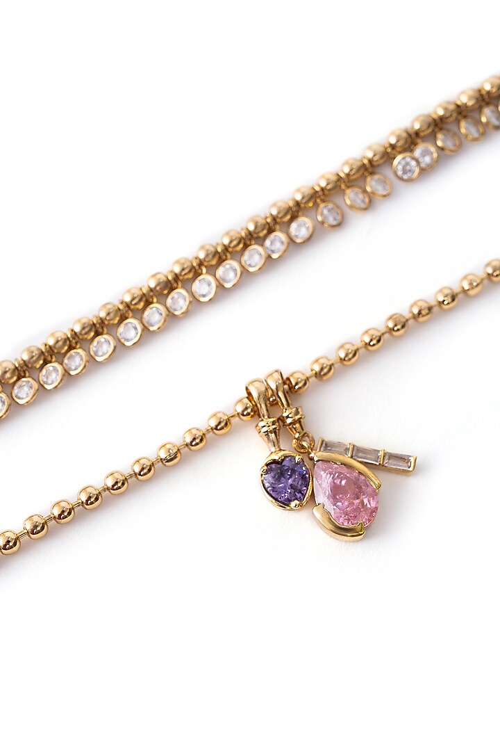Gold Finish Cubic Zirconia Cloudburst Necklace by AMAMA at Pernia's Pop Up Shop