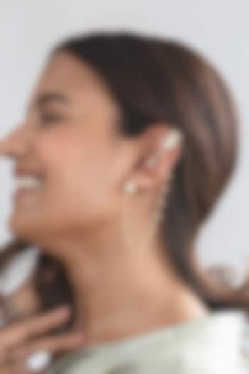 Gold Finish Cubic Zirconia Ear Crawler Earrings by AMAMA at Pernia's Pop Up Shop