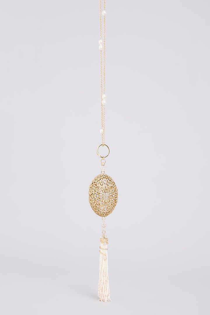 Gold Brass Oval-Shaped Clutch by AMAMA at Pernia's Pop Up Shop