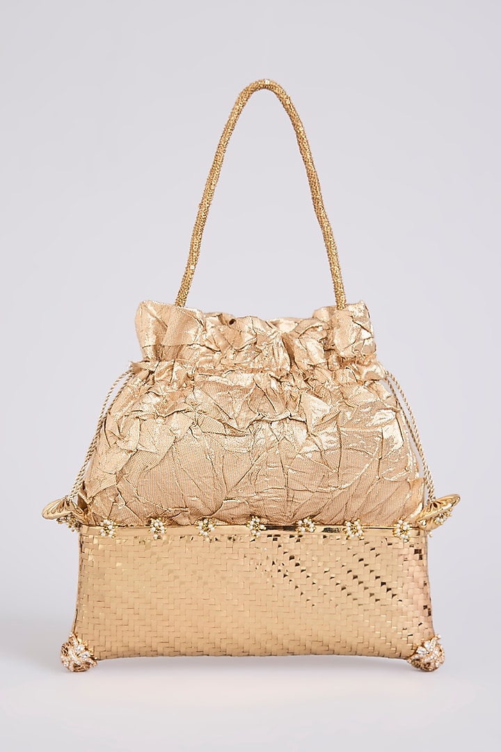 Gold Brass Handbag by AMAMA at Pernia's Pop Up Shop