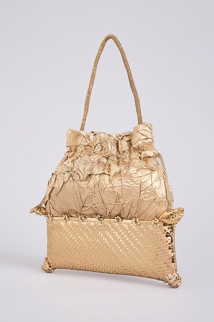 Gold Brass Handbag by AMAMA at Pernia's Pop Up Shop