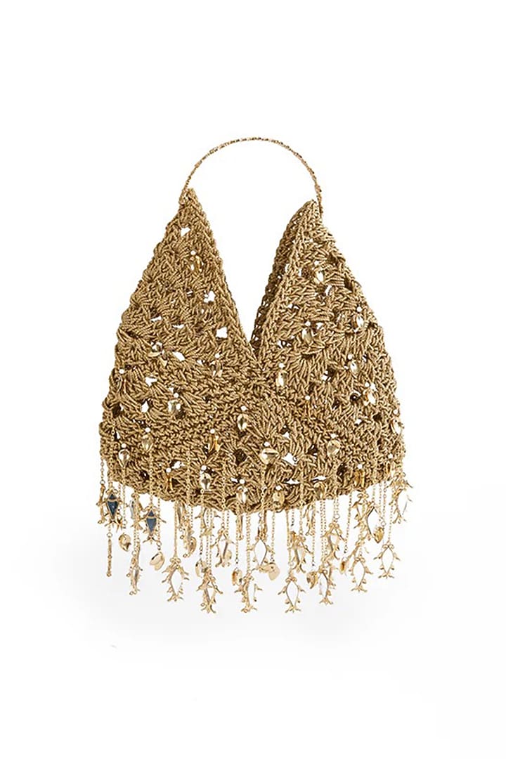 Gold Plated Faux Pearl Handbag by AMAMA at Pernia's Pop Up Shop