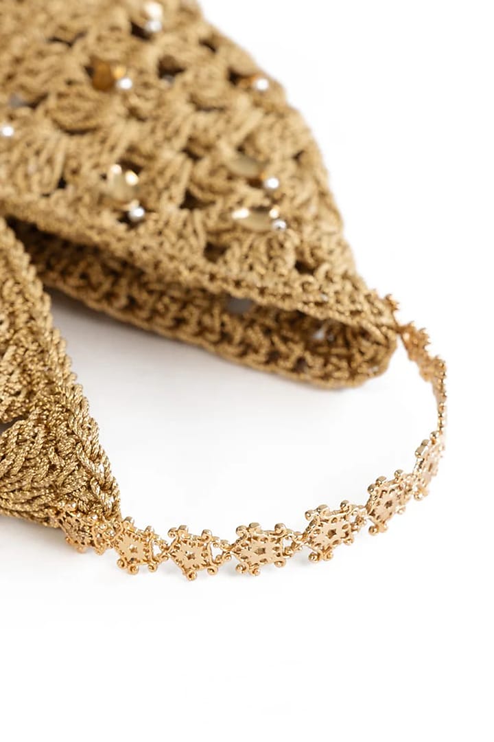 Gold Plated Faux Pearl Handbag by AMAMA at Pernia's Pop Up Shop