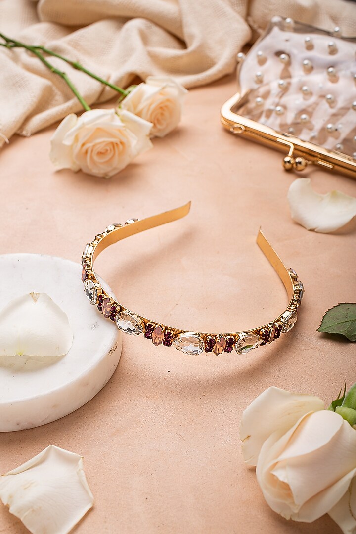 Blush Pink Embroidered Hair Band by AMAMA at Pernia's Pop Up Shop