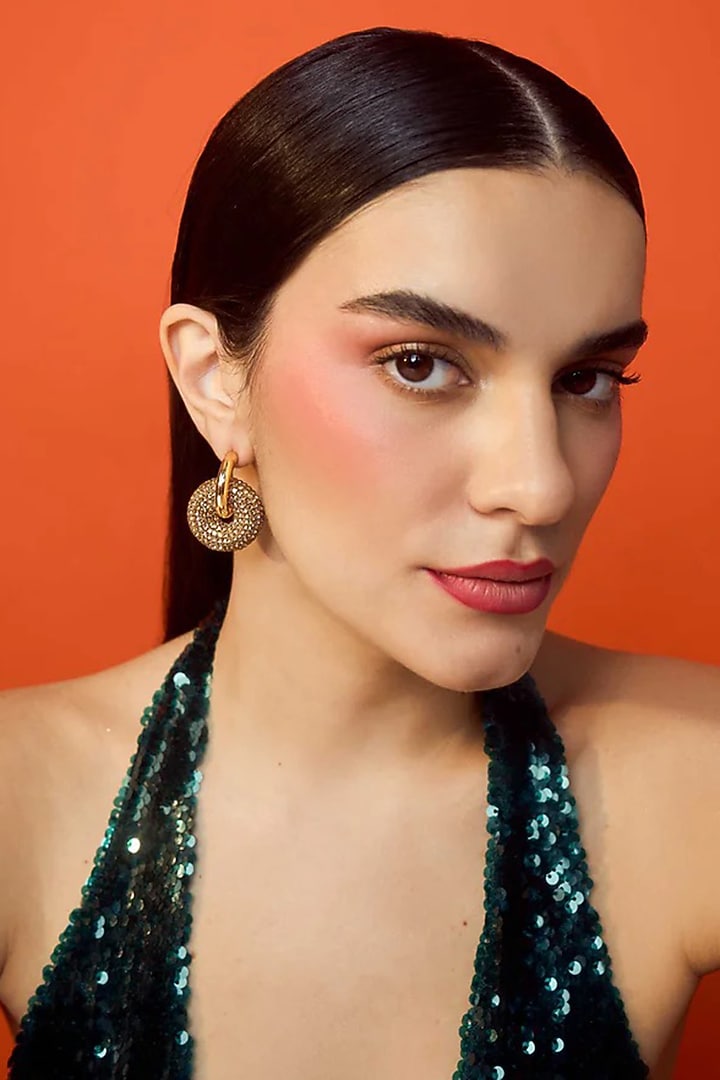 Gold Plated Brass Dangler Earrings by AMAMA at Pernia's Pop Up Shop