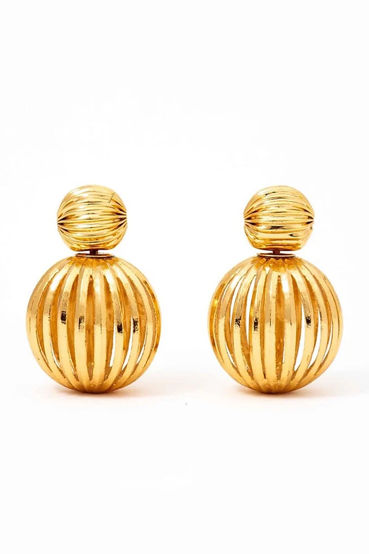 Gold Plated Brass Alloy Dangler Earrings by AMAMA at Pernia's Pop Up Shop