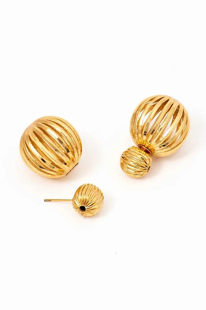 Gold Plated Brass Alloy Dangler Earrings by AMAMA at Pernia's Pop Up Shop