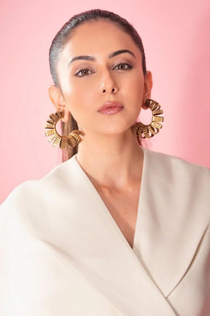 Gold Plated Brass Alloy Dangler Earrings by AMAMA at Pernia's Pop Up Shop