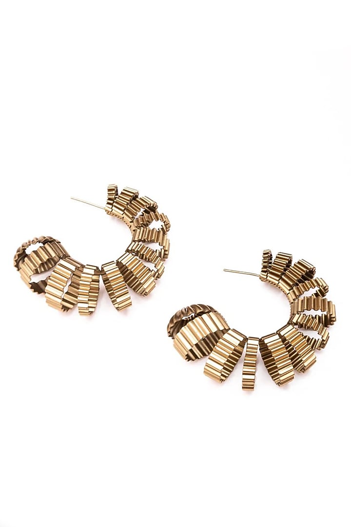 Gold Plated Brass Alloy Dangler Earrings by AMAMA at Pernia's Pop Up Shop