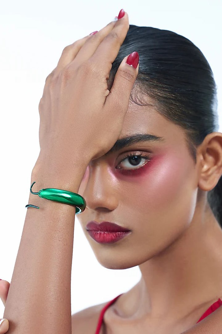 Green Brass Alloy Cuff by AMAMA at Pernia's Pop Up Shop