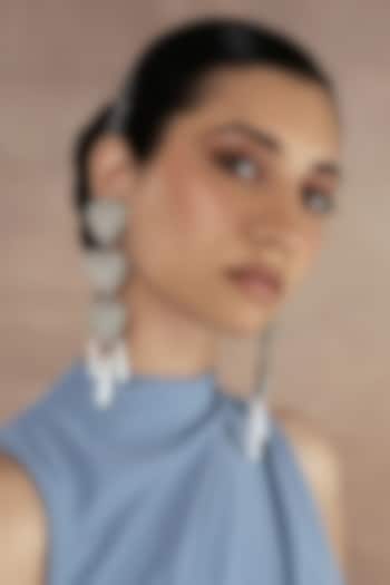 Gold Plated Chaton Stone & Faux Pearl Dangler Earrings by AMAMA at Pernia's Pop Up Shop