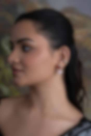 Gold Plated Cubic Zirconia Dangler Earrings With Ear Cuff by AMAMA at Pernia's Pop Up Shop