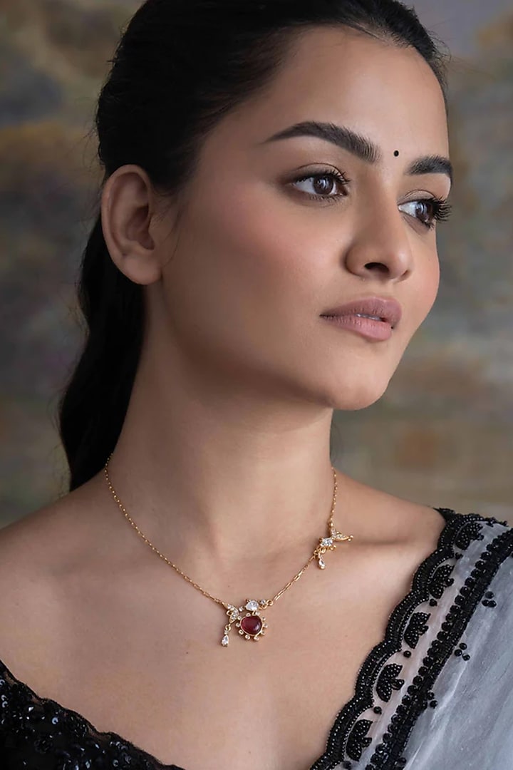 Gold Plated Cubic Zirconia Necklace by AMAMA at Pernia's Pop Up Shop