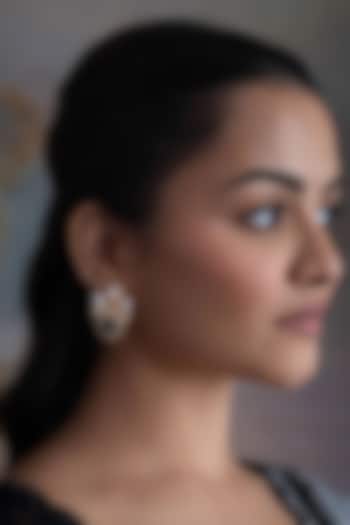 Gold Plated Cubic Zirconia Stud Earrings by AMAMA at Pernia's Pop Up Shop