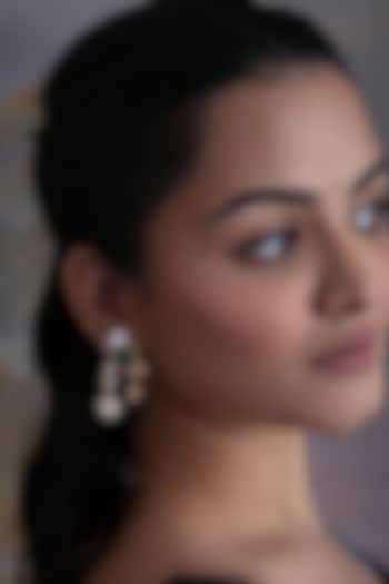 Gold Plated Cubic Zirconia Dangler Earrings by AMAMA at Pernia's Pop Up Shop