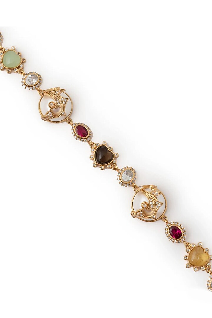 Gold Plated Cubic Zirconia & Faux Pearl Necklace by AMAMA at Pernia's Pop Up Shop