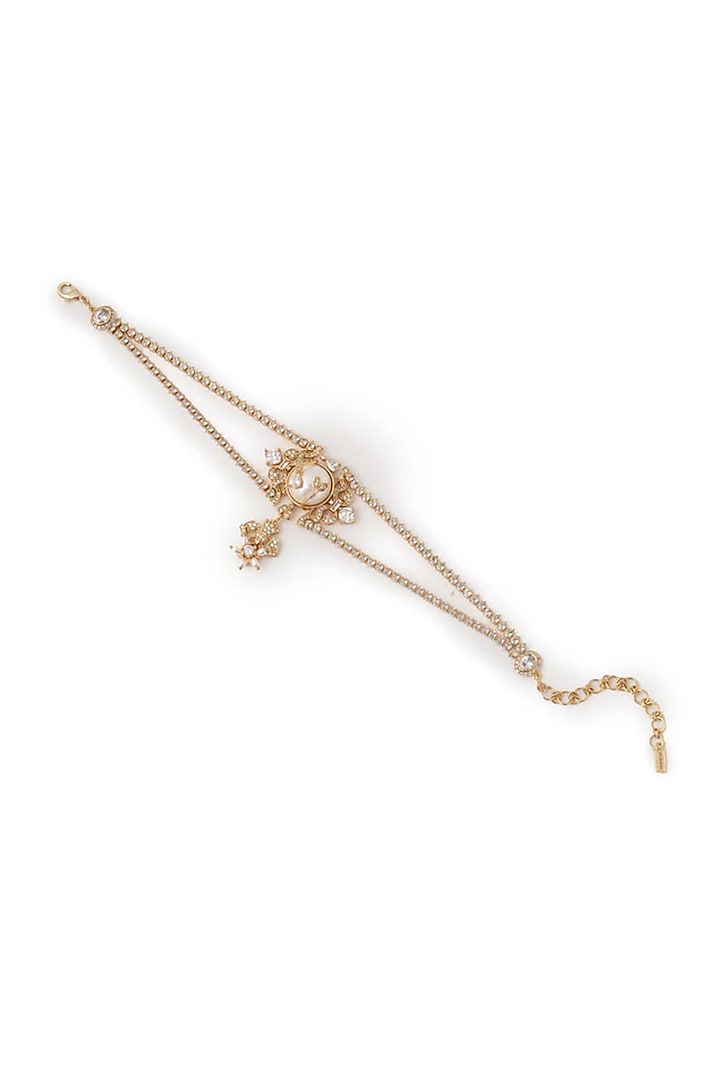 Gold Plated Cubic Zirconia & Faux Pearl Choker Necklace by AMAMA at Pernia's Pop Up Shop