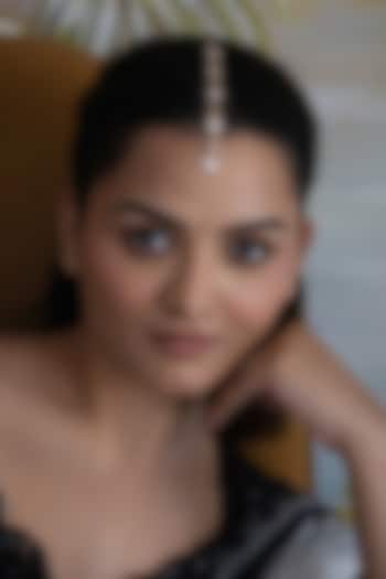 Gold Plated Cubic Zirconia Maangtikka by AMAMA at Pernia's Pop Up Shop