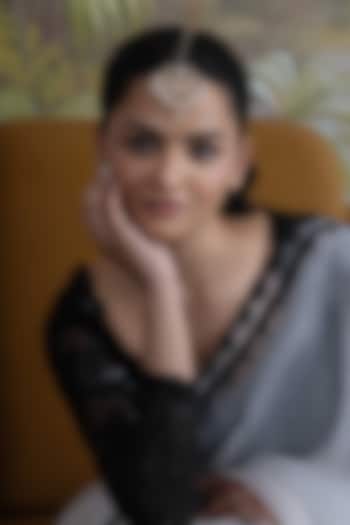 Gold Plated Cubic Zirconia & Faux Pearl Maangtikka by AMAMA at Pernia's Pop Up Shop