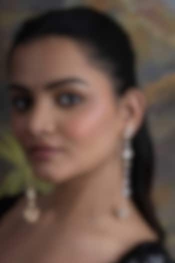 Gold Plated Cubic Zirconia Dangler Earrings by AMAMA at Pernia's Pop Up Shop