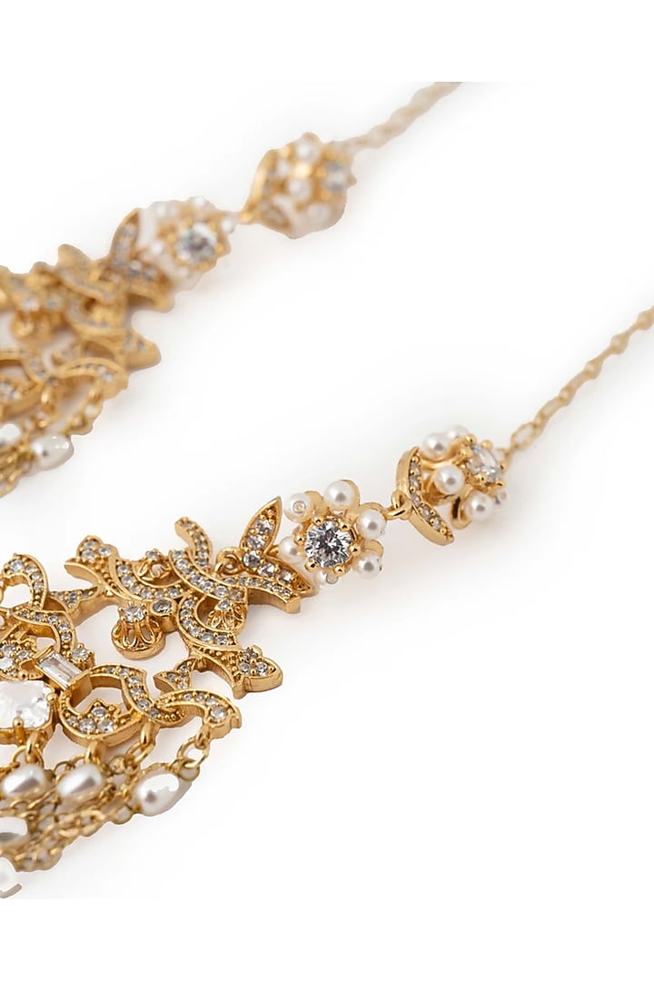 Gold Plated Cubic Zirconia Dangler Earrings by AMAMA at Pernia's Pop Up Shop