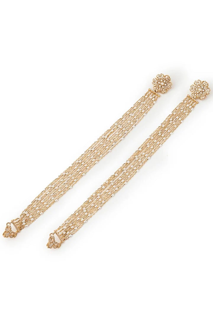Gold Plated Cubic Zirconia Dangler Earrings by AMAMA at Pernia's Pop Up Shop