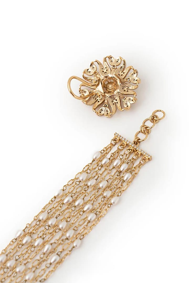 Gold Plated Cubic Zirconia Dangler Earrings by AMAMA at Pernia's Pop Up Shop