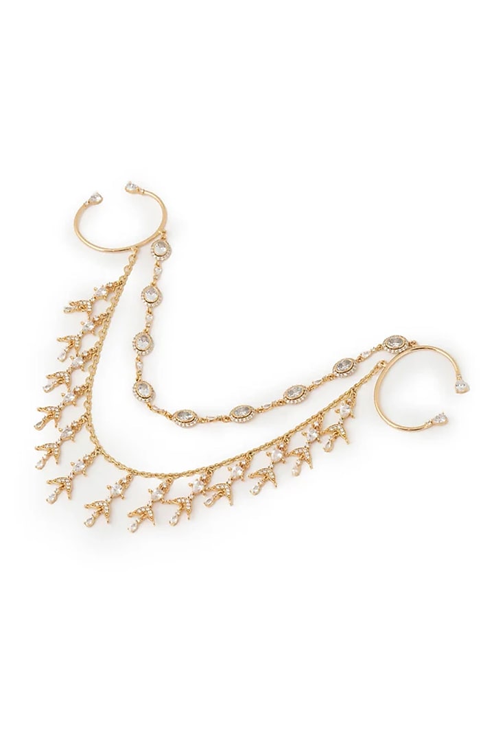 Gold Plated Cubic Zirconia Hair Accessory by AMAMA at Pernia's Pop Up Shop