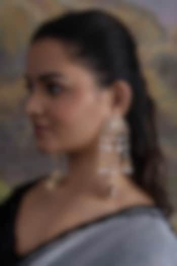 Gold Plated Cubic Zirconia Dangler Earrings by AMAMA at Pernia's Pop Up Shop