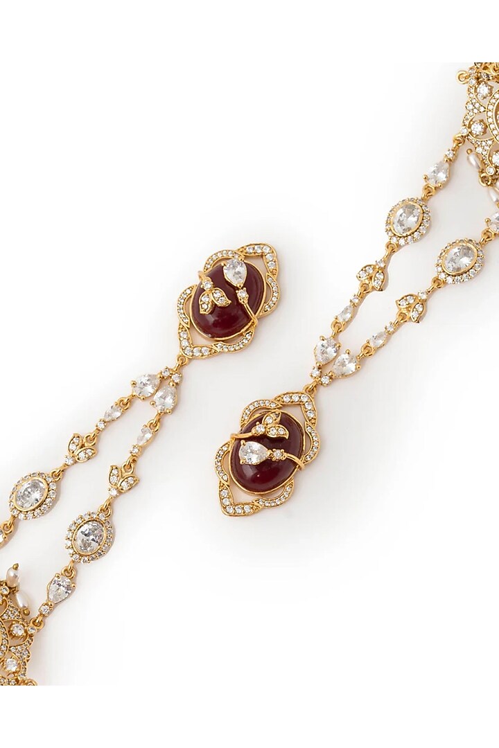 Gold Plated Cubic Zirconia Dangler Earrings by AMAMA at Pernia's Pop Up Shop