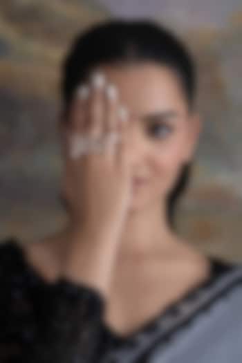 Gold Plated Cubic Zirconia & Faux Pearl Ring by AMAMA at Pernia's Pop Up Shop