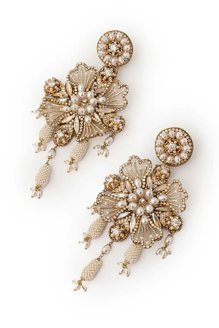 Gold Plated Cubic Zirconia Dangler Earrings by AMAMA at Pernia's Pop Up Shop