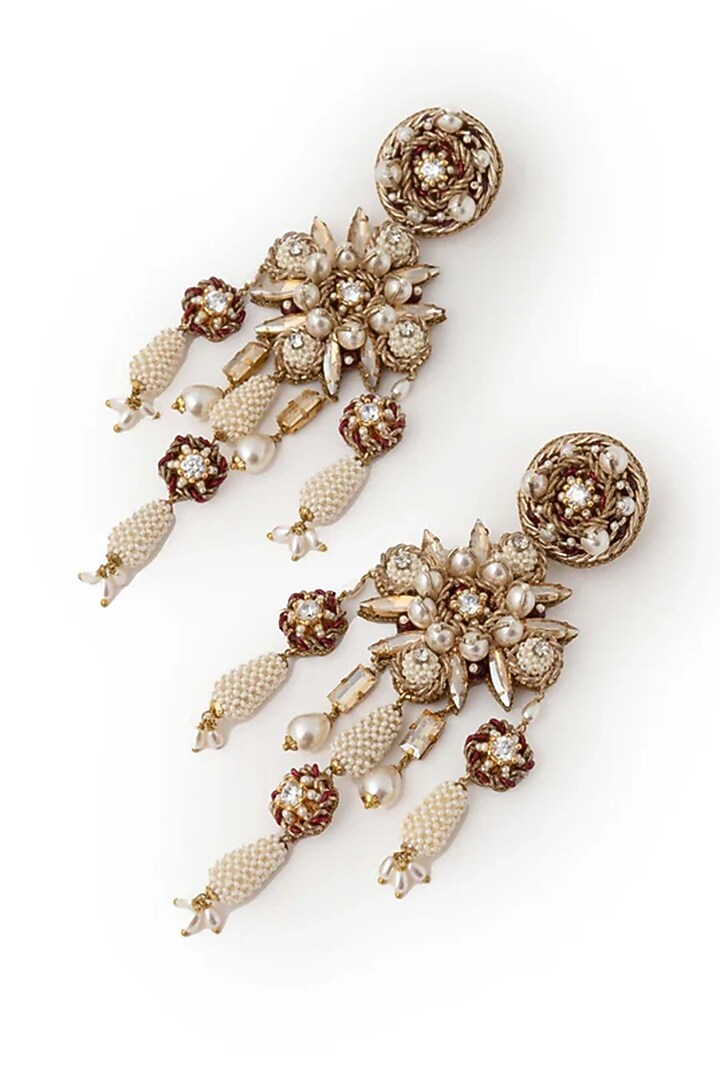 Gold Plated Cubic Zirconia Dangler Earrings by AMAMA at Pernia's Pop Up Shop