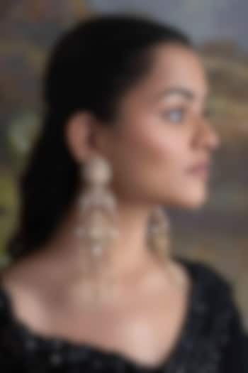 Gold Plated Cubic Zirconia Dangler Earrings by AMAMA at Pernia's Pop Up Shop