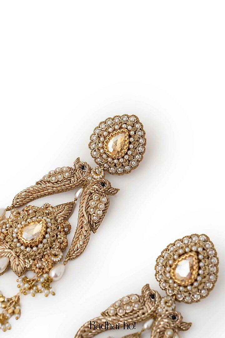 Gold Plated Cubic Zirconia Dangler Earrings by AMAMA at Pernia's Pop Up Shop