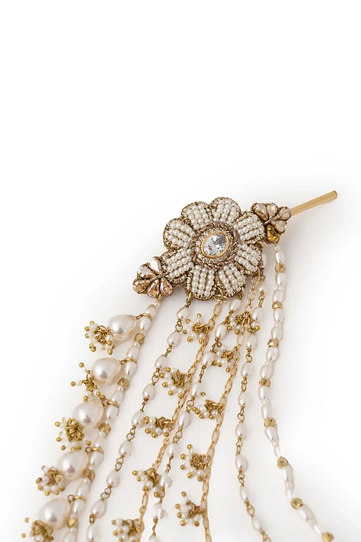 Gold Plated Cubic Zirconia Hair Accessory by AMAMA at Pernia's Pop Up Shop
